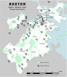 Boston open space and supermarkets