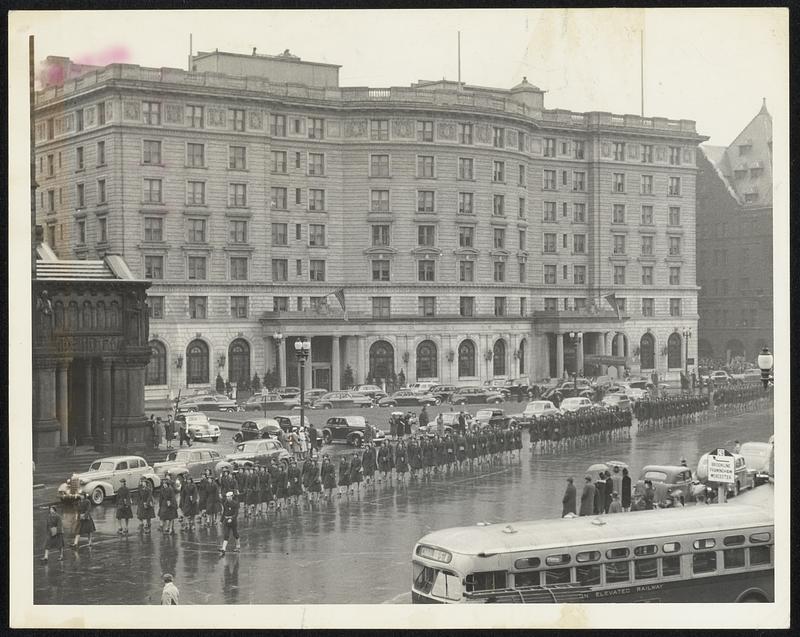 Hotel. Passing Hotel Copley Plaza from Boston School of Modern Languages - Boylston St.