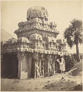 Stone ratha [i.e. Arjuna Ratha], the second from the [village?], Mahavellipooram