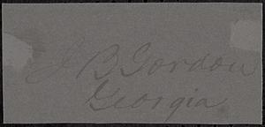 Autograph of J.B. Gordon