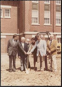 Ground breaking for the addition to Lawrence Library