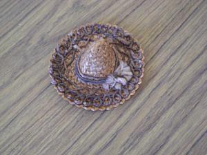 Miniature Mexican straw hat with flowers