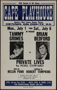 In person Tammy Grimes, Brian Bedford in Private Lives by Noel Coward