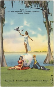 Spirit of the Pan-American- Desota Exposition, Tampa, Florida, Posed in the beautiful cypress gardens near Tampa