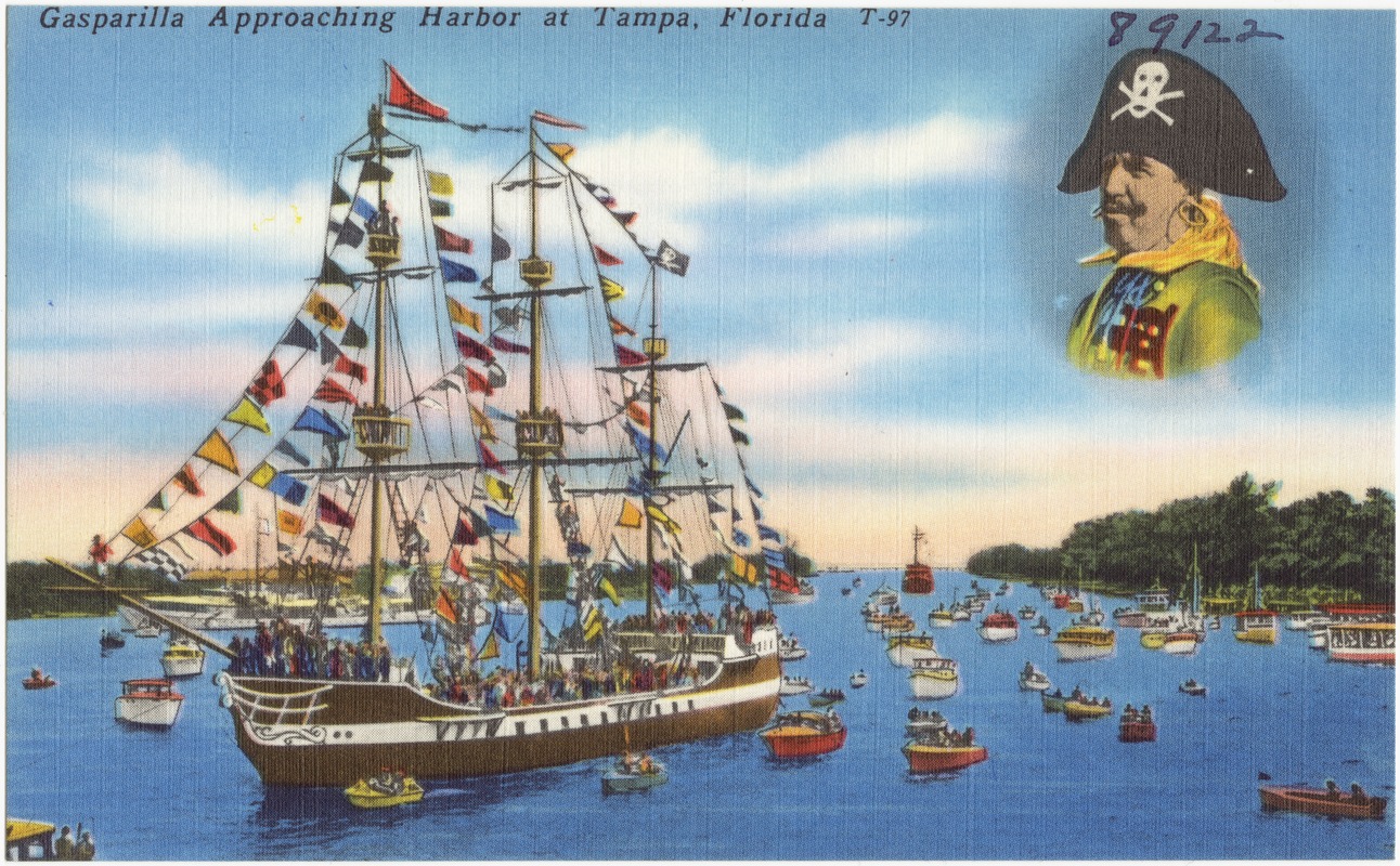 Gasparilla approaching harbor at Tampa, Florida