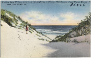Rolling sand hills as seen from the highway at Destin, Florida near Fort Walton Beach, on the Gulf of Mexico
