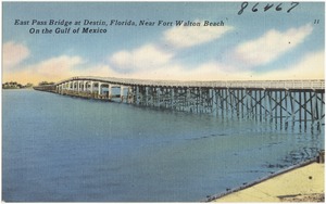 East Pass Bridge at Destin, Florida, near Fort Walton Beach, on the Gulf of Mexico