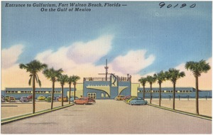 Entrance to Gulfarium, Fort Walton Beach, Florida, on the Gulf of Mexico