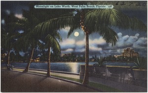 Moonlight on Lake Worth, West Palm Beach, Florida