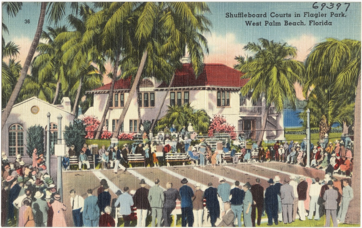 Shuffleboard courts in Flagler Park, West Palm Beach, Florida