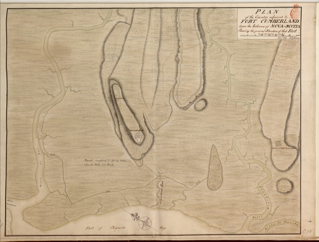 PLAN of the Country adjacent to FORT CUMBERLAND Upon the Isthmus of NOVA-SCOTIA Showing the general Situation of that Fort