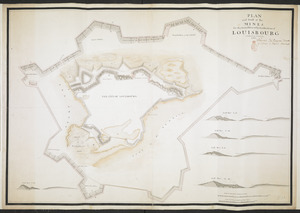 PLAN and Profil of the MINES for the Demolition of the Fortification of LOUISBOURG completed the 8.th of November 1760