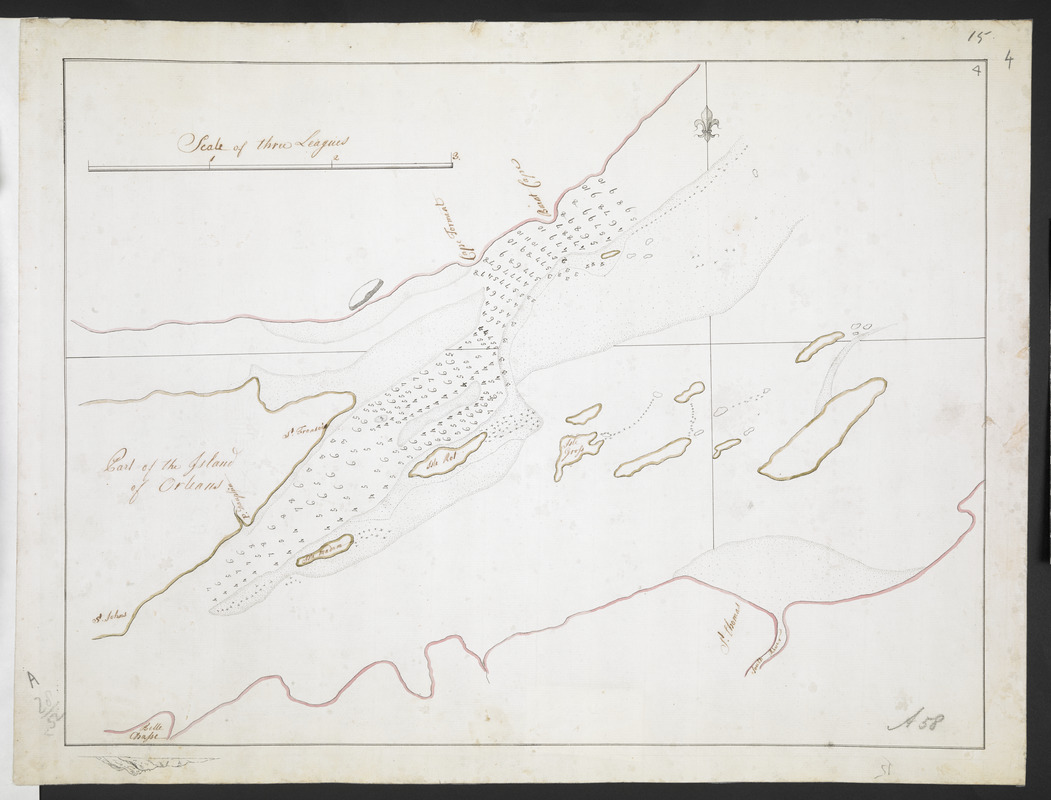 [Part of the Island of Orleans and the Saint Lawrence River]