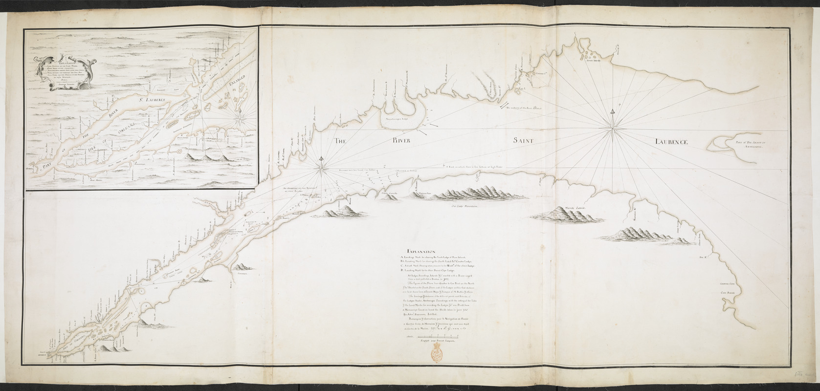 [Chart of the Saint Lawrence River from Anticosti to Quebec]