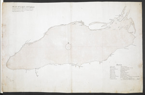 PLAN OF LAKE ONTARIO Copied and inlarged from a French Original, the North Shore corrected in some places, likewise the South from Oswego to Niagara by a Sketh of Cap. Sowers