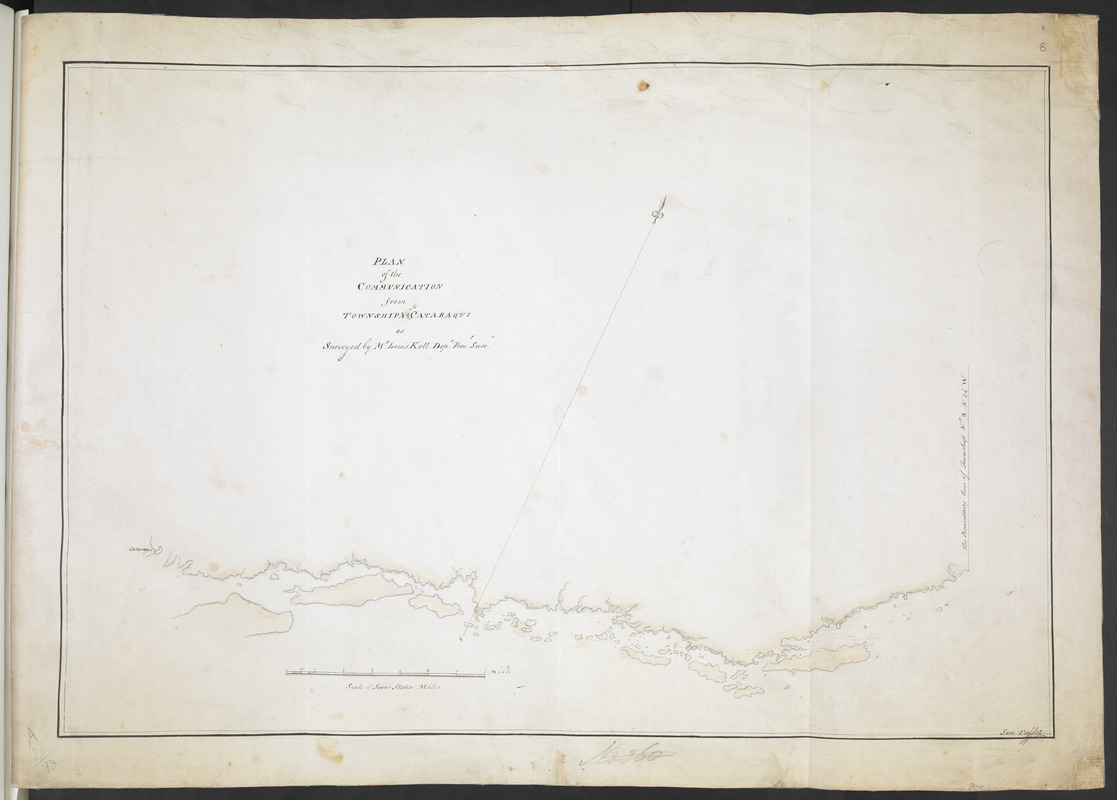 PLAN of the COMMUNICATION from TOWNSHIP No 8 to CATARAQUI as Surveyed by M.r Louis Kott Dep.t Prov.l Surv