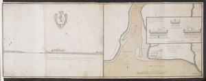 Plan du fort de Chouéghen de la Riviere Et de terrain aux Environs au Sud du Lac Ontario