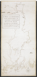 A PLAN OF THE RIVER KENNEBECK AS IT WAS SVRVEYED BY ORDER OF THE GOVERNMENT OF MASSACHUSETS BAY IN THE YEAR MDCCLXI From the Falls above FORT HALIFAX unto the Place where the Surveyor Mr John Small was killed, from his field book, with the addition of the lower part of the River, by Fra Miller Lieut