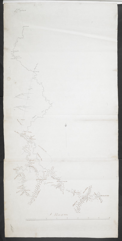 [Map showing military locations from Fort Cumberland on the River Potomac to Fort Presqu'Isle on Lake Erie]
