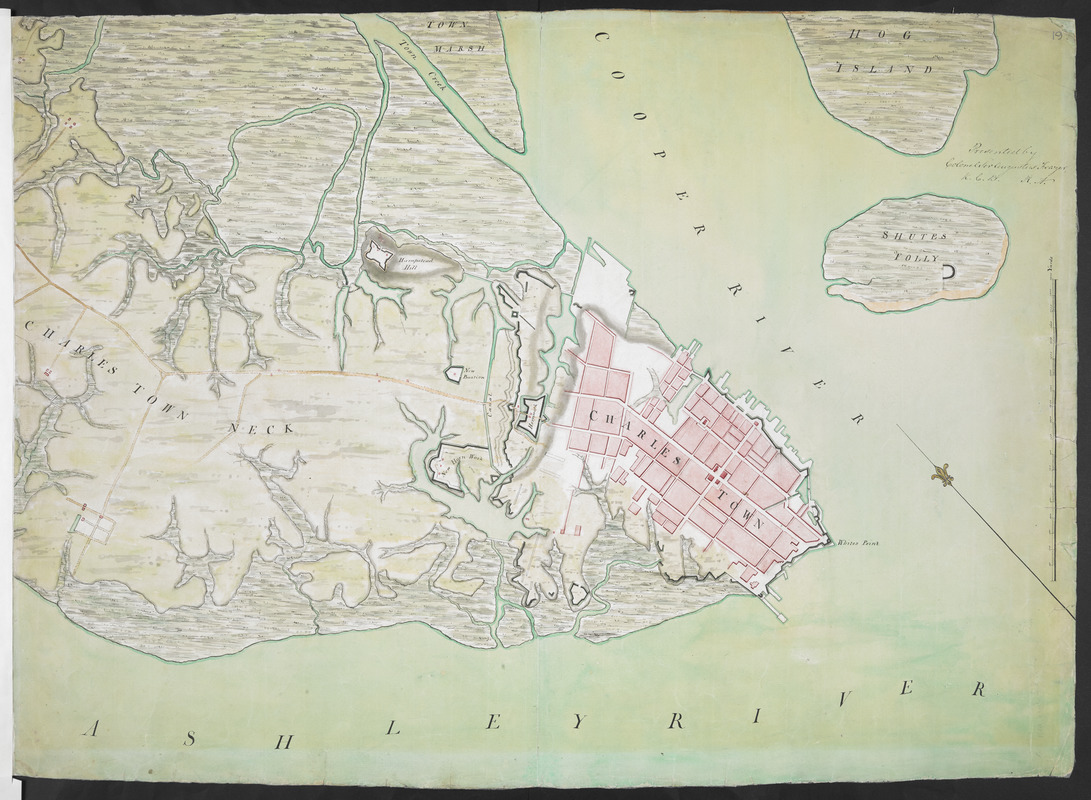 [Charles Town Neck Exhibiting the Plan of the Town and all the Fortifications in December 1781]