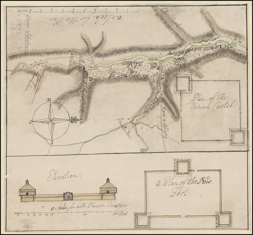 [A map of the River Schohary with a plan and elevation of the new fort]