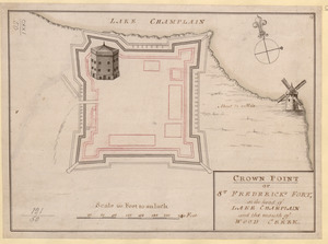 CROWN POINT or ST. FREDERICK'S FORT at the head of LAKE CHAMPLAIN and the Mouth of WOOD CREEK