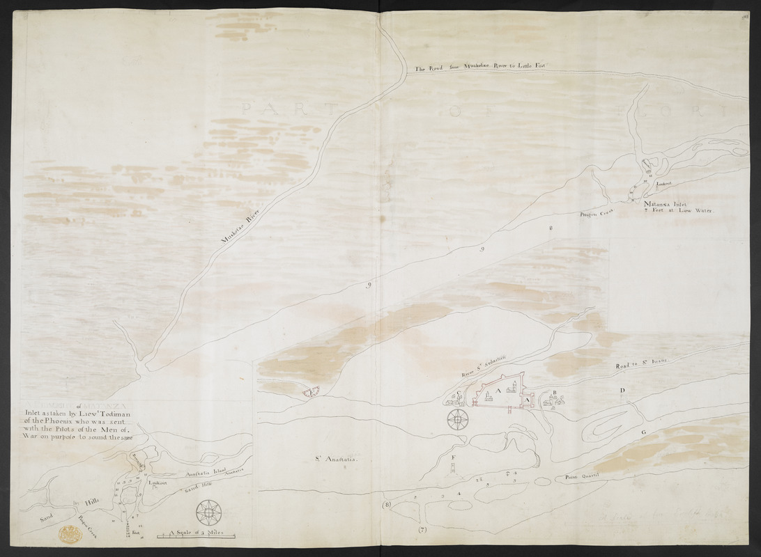 [Map of the coast of Florida from Fort William to Musketae River] [south sheet]