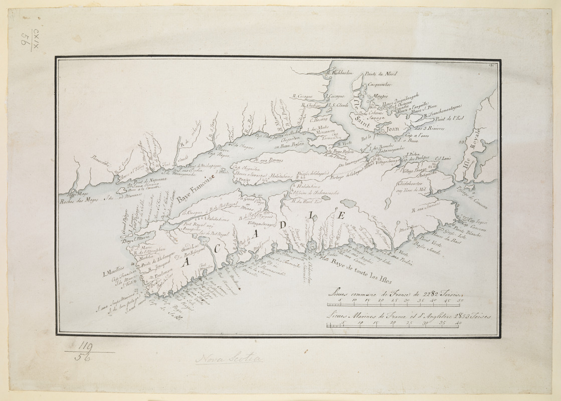 [Acadie, Isle Saint Jean and part of Isle Royale with the Baye Francoise]