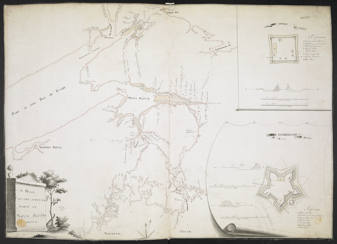A MAP OF THE SURVEYED PARTS OF NOVA SCOTIA MDCCLVI