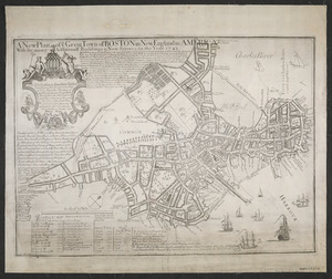 A new plan of ye great town of Boston in New England in America with the many additionall buildings & new streets to the year 1743