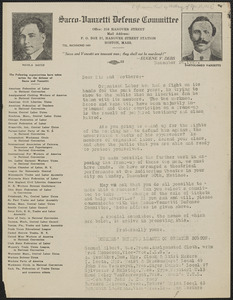 Adolph G. Wittner (Workers' Defense League of Greater Boston) typed letter (circular), Boston, Mass., December 24, 1923