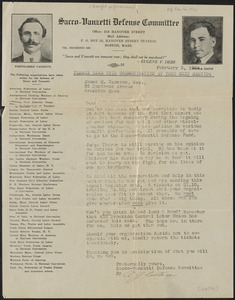Adolph G. Wittner (Sacco-Vanzetti Defense Committee) typed letter signed to James M. Cameron, Boston, Mass., February 2, 1924
