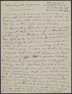 Joseph Block autograph letter signed to Sacco-Vanzetti Defense Committee, Dorchester, Mass., October 27, 1924