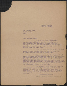 Sacco-Vanzetti Defense Committee typed letter (copy) to Eugene V. Debs, Boston, Mass., December 24, 1924