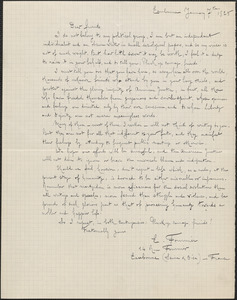 E. Fournier autograph letter signed to Sacco-Vanzetti Defense Committee, Eaubonne, France, January 7, 1925