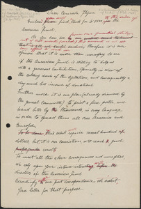 Amleto Fabbri autograph letter (draft) to Elizabeth Gurley Flynn, Boston, Mass., approximately [April 3, 1925]