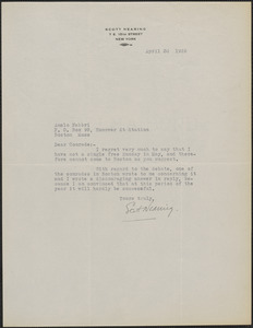 Scott Nearing typed letter signed to Amleto Fabbri, New York, N.Y., April 30, 1925