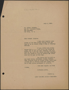 Amleto Fabbri (Sacco-Vanzetti Defense Committee) typed letter (copy) to Art Shields (The Federated Press), Boston, Mass., July 1, 1925