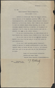 C. J. Björklund (Svenska Sacco-Vanzetti Försvarskommitten) typed letter signed to Sacco-Vanzetti Defense Committee, Stockholm, Sweden, April 5?, 1927