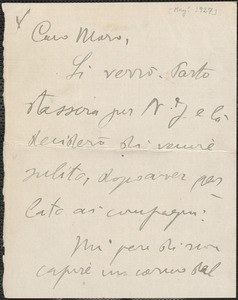 Armando Borghi autograph letter signed, in Italian, to Joseph Moro, [May? 1927]