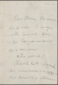 Armando Borghi autograph note signed, in Italian, to Joseph Moro, [May? 1927]