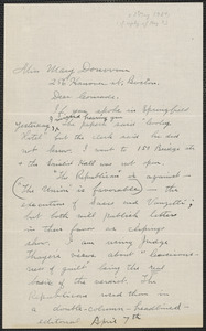 Nelson West autograph letter signed to Mary Donovan, Ludlow, Mass., May 2, 1927