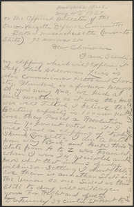 D. Jenney autograph letter signed to Sacco-Vanzetti Defense Committee, Haverhill, Mass., May 4, 1927