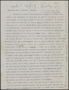 Armando Borghi typed letter signed, in Italian, to Joseph Moro and Aldino Felicani, Brooklyn, N.Y., May 25, 1927