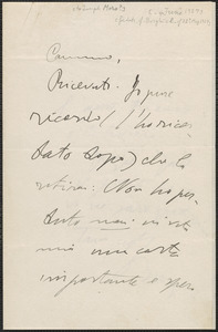 Armando Borghi autograph note signed, in Italian, to [Joseph Moro?, Brooklyn, N.Y.?, June 1927]