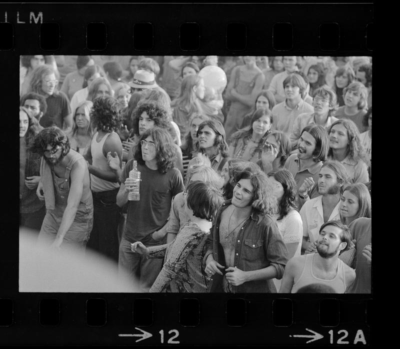 Audience at outdoor summer rock concert, Boston Common Digital