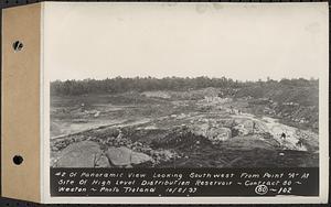 Contract No. 80, High Level Distribution Reservoir, Weston, photo no. 2 of panoramic view looking southwest from point "A" at site of high level distribution reservoir, Weston, Mass., Oct. 2, 1939