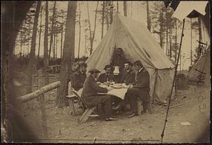 Dinner party at headquarters, Army of Potomac, April, 1864