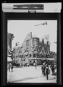 Welcoming home Henry Wilson, Walcott building?, at Summer St. and Main St.