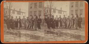 Palestine Arabs, taken in Pepperell, in front of second Leighton Shoe Factory